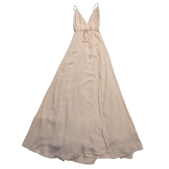 NWT Reformation Callalily Maxi in Champagne Full Length Tank Wrap Dress 10 $428 - Picture 1 of 5